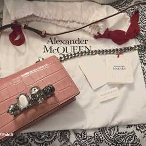 SOLD!!! Alexander McQueen Pink Croc-Embossed Bag